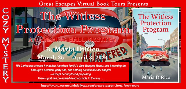 Virtual Book Tour & Book Review: The Witless Protection Program (A Catering Hall Mystery) by Maria DiRico