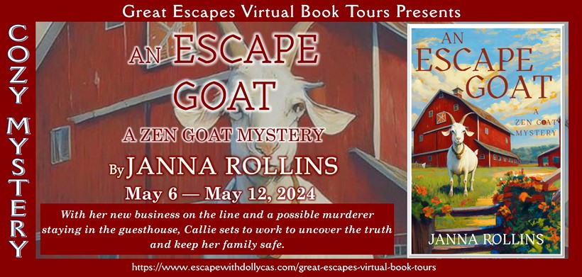 Virtual Book Tour, Book Review & #Giveaway: An Escape Goat: A Zen Goat Mystery by Janna Rollins